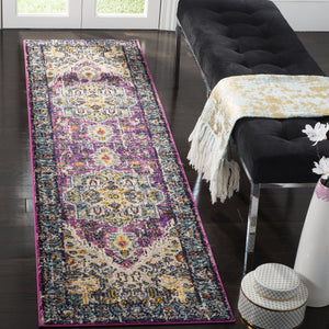 Safavieh Monaco Elegant Area Rug In Serene Hues - Intricate Turkish Design For Modern & Classic Interiors Violet ,Light Blue 57% Polypropylene,30% Cotton,13% Polyester Mnc251l-210