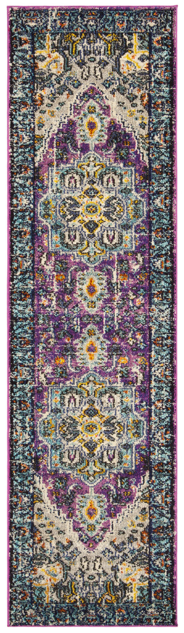 Safavieh Monaco Elegant Area Rug In Serene Hues - Intricate Turkish Design For Modern & Classic Interiors Violet ,Light Blue 57% Polypropylene,30% Cotton,13% Polyester Mnc251l-210