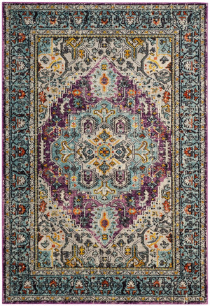 Safavieh Monaco Elegant Area Rug In Serene Hues - Intricate Turkish Design For Modern & Classic Interiors Violet ,Light Blue 57% Polypropylene,30% Cotton,13% Polyester Mnc251l-210