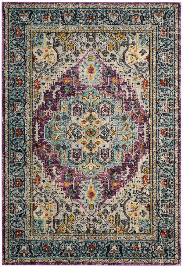 Safavieh Monaco Elegant Area Rug In Serene Hues - Intricate Turkish Design For Modern & Classic Interiors Violet ,Light Blue 57% Polypropylene,30% Cotton,13% Polyester Mnc251l-210