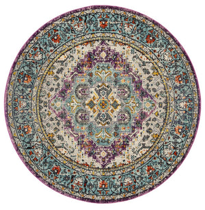 Safavieh Monaco Elegant Area Rug In Serene Hues - Intricate Turkish Design For Modern & Classic Interiors Violet ,Light Blue 57% Polypropylene,30% Cotton,13% Polyester Mnc251l-210