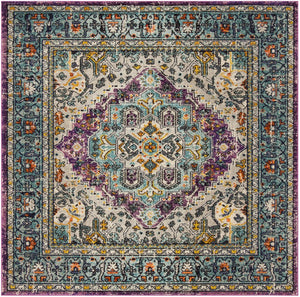 Safavieh Monaco Elegant Area Rug In Serene Hues - Intricate Turkish Design For Modern & Classic Interiors Violet ,Light Blue 57% Polypropylene,30% Cotton,13% Polyester Mnc251l-210