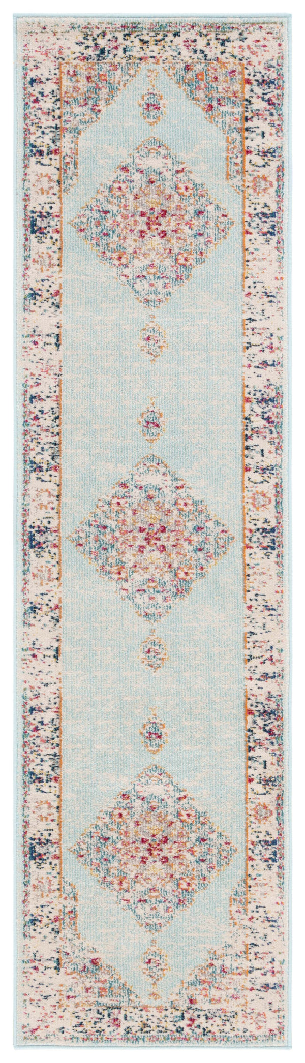 Safavieh Monaco Traditional Area Rug - Luxurious Ivory And Turquoise Design To Elevate Any Living Space Ivory ,Turquoise 57% Polypropylene,30% Cotton,13% Polyester Mnc280a-7r
