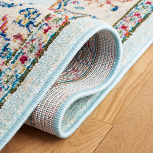 Safavieh Monaco Traditional Area Rug - Luxurious Ivory And Turquoise Design To Elevate Any Living Space Ivory ,Turquoise 57% Polypropylene,30% Cotton,13% Polyester Mnc280a-7r