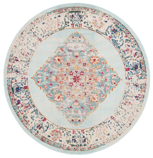 Safavieh Monaco Traditional Area Rug - Luxurious Ivory And Turquoise Design To Elevate Any Living Space Ivory ,Turquoise 57% Polypropylene,30% Cotton,13% Polyester Mnc280a-7r