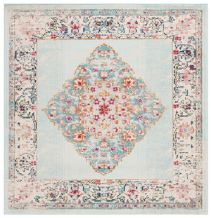 Safavieh Monaco Traditional Area Rug - Luxurious Ivory And Turquoise Design To Elevate Any Living Space Ivory ,Turquoise 57% Polypropylene,30% Cotton,13% Polyester Mnc280a-7r