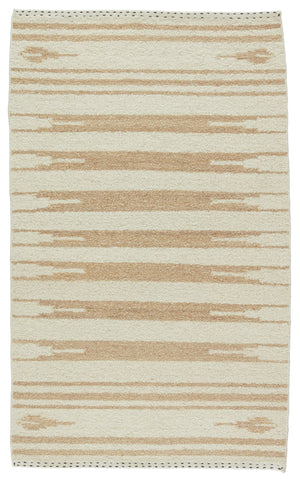 Jaipur Living Jaipur Living Lomita Hand-loomed Wool Kilim Tribal Stripe Rug for Neutral Interiors RUG146983