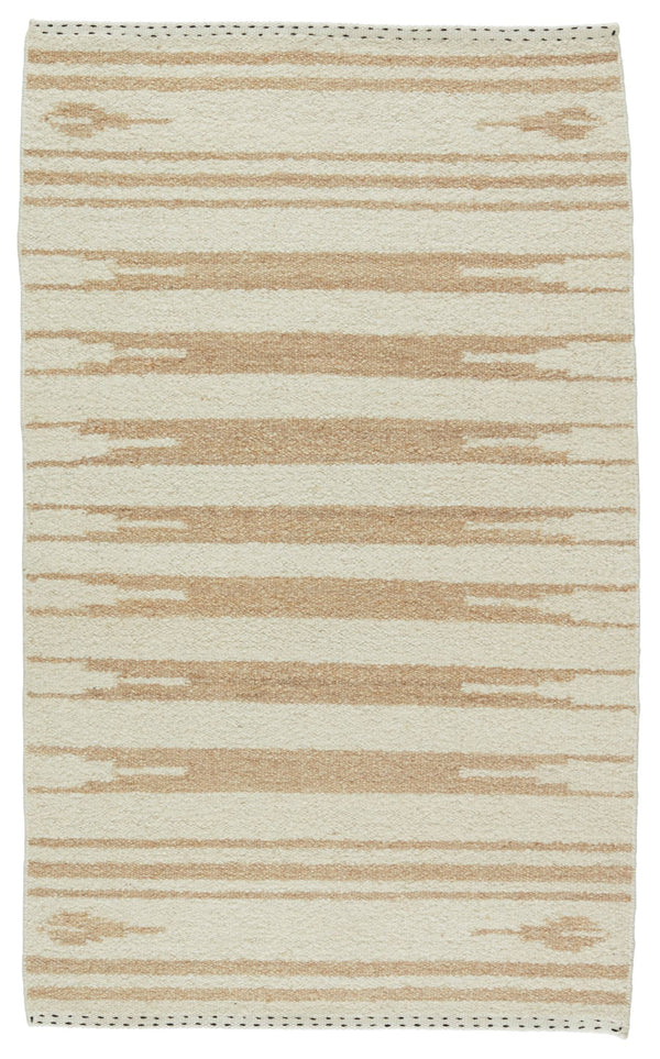 Jaipur Living Jaipur Living Lomita Hand-loomed Wool Kilim Tribal Stripe Rug for Neutral Interiors RUG146983