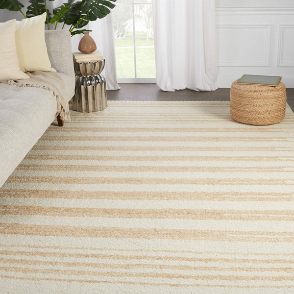 Jaipur Living Jaipur Living Lomita Hand-loomed Wool Kilim Tribal Stripe Rug for Neutral Interiors RUG146983