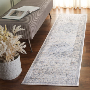 Safavieh Moon Traditional Grey/Blue Area Rug - Elegant Medallion Design, Durable & Slip-resistant, 5'3" X 7'7" Grey ,Blue Polyester Mnd631a-5