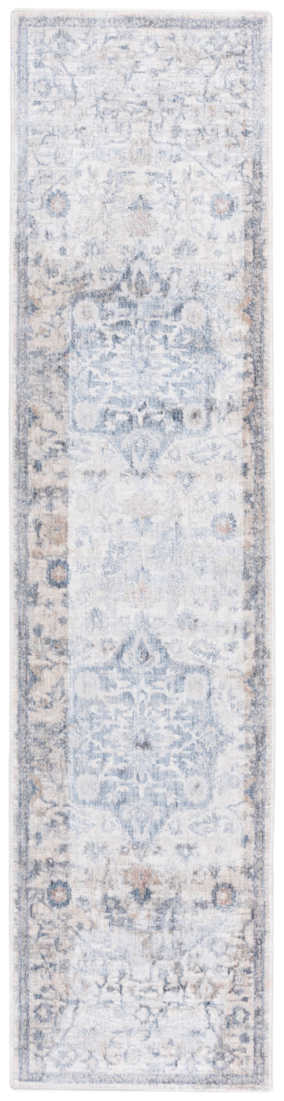 Safavieh Moon Traditional Grey/Blue Area Rug - Elegant Medallion Design, Durable & Slip-resistant, 5'3" X 7'7" Grey ,Blue Polyester Mnd631a-5