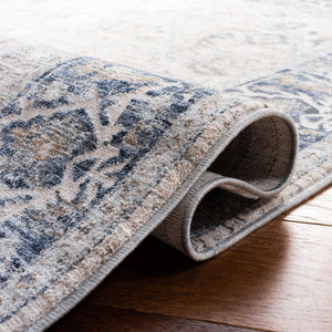 Safavieh Moon Traditional Grey/Blue Area Rug - Elegant Medallion Design, Durable & Slip-resistant, 5'3" X 7'7" Grey ,Blue Polyester Mnd631a-5