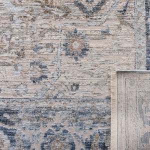 Safavieh Moon Traditional Grey/Blue Area Rug - Elegant Medallion Design, Durable & Slip-resistant, 5'3" X 7'7" Grey ,Blue Polyester Mnd631a-5