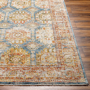 Mona Lisa MNI-2302 9' x 12'2" Machine Woven Rug MNI2302-9122  Light Sage, Tan, Dark Blue, Mustard, Rust, Olive Surya
