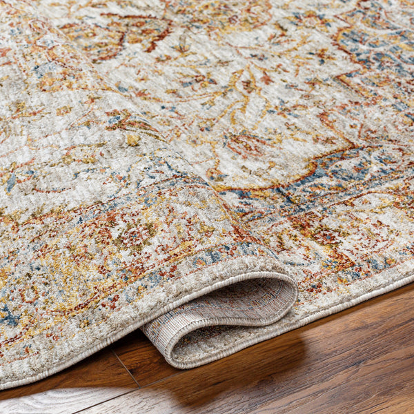 Mona Lisa MNI-2308 9' x 12'2" Machine Woven Rug MNI2308-9122  Light Sage, Tan, Mustard, Rust, Sage, Dark Blue Surya