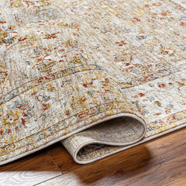 Mona Lisa MNI-2313 9' x 12'2" Machine Woven Rug MNI2313-9122  Tan, Light Sage, Mustard, Dark Blue, Rust, Sage Surya