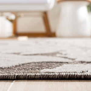 Safavieh Monroe Leaf Outdoor Power Loomed Rug Cement 5'-3" x 7'-7"