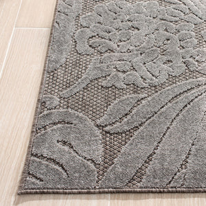 Safavieh Monroe Leaf Outdoor Power Loomed Rug Cement 5'-3" x 7'-7"