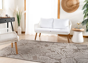 Safavieh Monroe Leaf Outdoor Power Loomed Rug Cement 5'-3" x 7'-7"