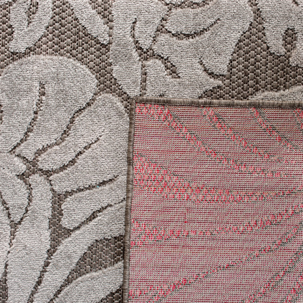 Safavieh Monroe Leaf Outdoor Power Loomed Rug Cement 5'-3" x 7'-7"