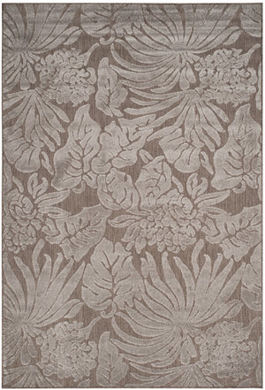 Safavieh Monroe Leaf Outdoor Power Loomed Rug Cement 5'-3" x 7'-7"