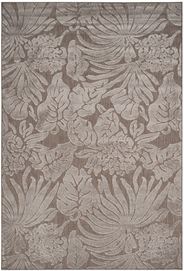 Safavieh Monroe Leaf Outdoor Power Loomed Rug Cement 5'-3" x 7'-7"