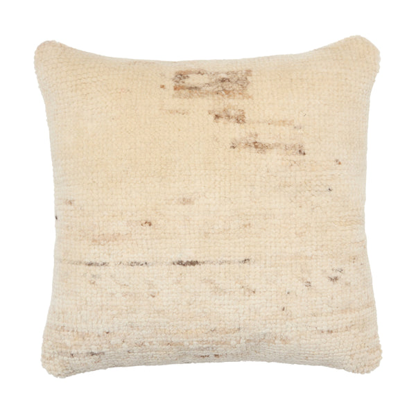 Jaipur Living Jaipur Living Hand Knotted Wool Euro Pillow Cover Moroccan Cream Tan Texture PLC102613