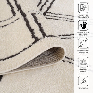 Amer Rugs Monotone Vintage Moroccan Power-loom Area Rug – Timeless Design For Any Room In Your Home White Polypropylene Mnt13656
