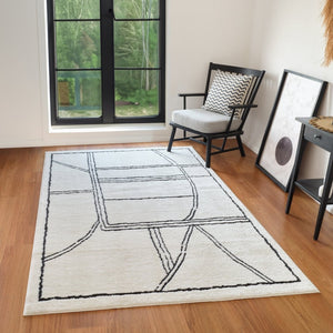 Amer Rugs Monotone Vintage Moroccan Power-loom Area Rug – Timeless Design For Any Room In Your Home White Polypropylene Mnt13656