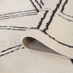 Amer Rugs Monotone Vintage Moroccan Power-loom Area Rug – Timeless Design For Any Room In Your Home White Polypropylene Mnt13656
