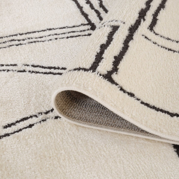 Amer Rugs Monotone Vintage Moroccan Power-loom Area Rug – Timeless Design For Any Room In Your Home White Polypropylene Mnt13656