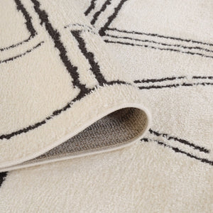 Amer Rugs Monotone Vintage Moroccan Power-loom Area Rug – Timeless Design For Any Room In Your Home White Polypropylene Mnt13656