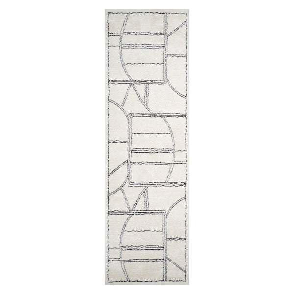 Amer Rugs Monotone Vintage Moroccan Power-loom Area Rug – Timeless Design For Any Room In Your Home White Polypropylene Mnt12610