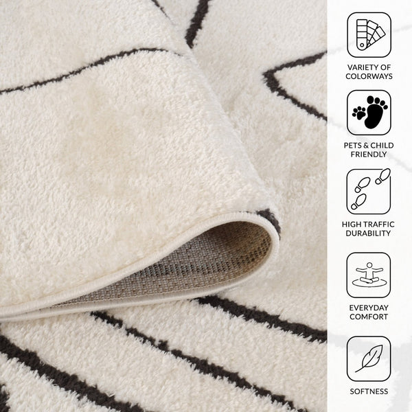 Amer Rugs Monotone Vintage Moroccan Power-loom Area Rug – Timeless Design For Any Room In Your Home Ivory Polypropylene Mnt100203