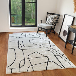 Amer Rugs Monotone Vintage Moroccan Power-loom Area Rug – Timeless Design For Any Room In Your Home Ivory Polypropylene Mnt100203