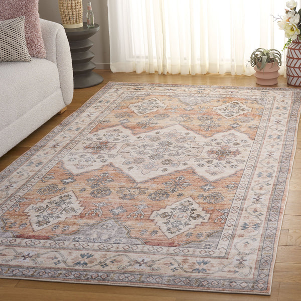 Safavieh Montana Elegant Floral Motif Rug - Durable Power Loomed Design For Timeless Home Decor Charm Beige ,Light Brown Polyester Mnt122b-6r