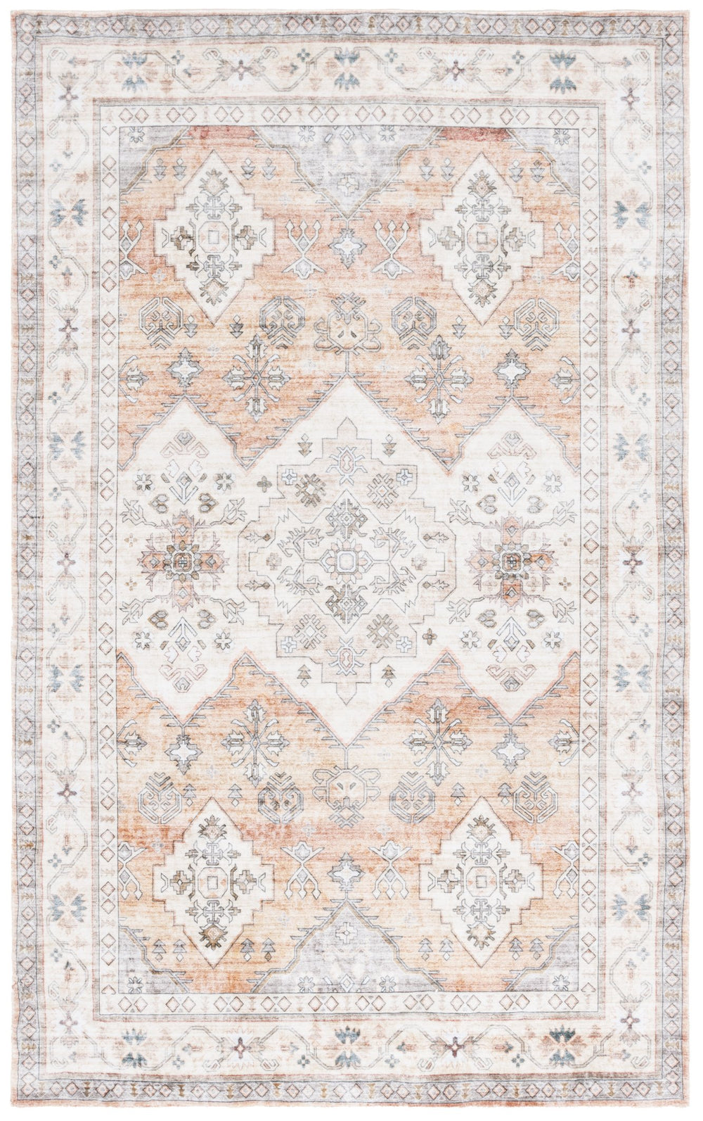Safavieh Montana Elegant Floral Motif Rug - Durable Power Loomed Design For Timeless Home Decor Charm Beige ,Light Brown Polyester Mnt122b-6r