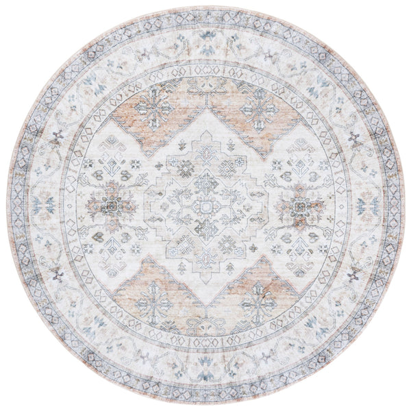 Safavieh Montana Elegant Floral Motif Rug - Durable Power Loomed Design For Timeless Home Decor Charm Beige ,Light Brown Polyester Mnt122b-6r