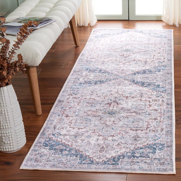 Safavieh Montana Traditional Style Area Rug – Elegant 6ft Diameter Design For Sophisticated Home Décor Grey ,Blue Polyester Mnt123f-28