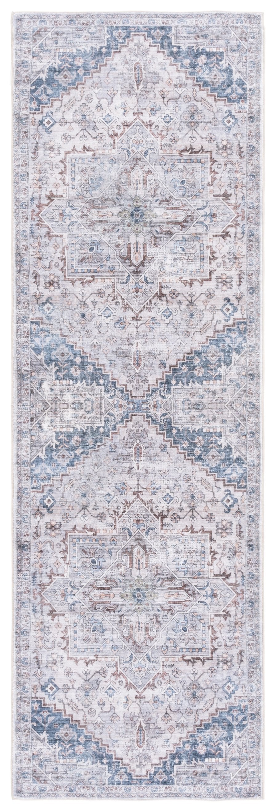 Safavieh Montana Traditional Style Area Rug – Elegant 6ft Diameter Design For Sophisticated Home Décor Grey ,Blue Polyester Mnt123f-28