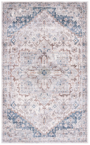 Safavieh Montana Traditional Style Area Rug – Elegant 6ft Diameter Design For Sophisticated Home Décor Grey ,Blue Polyester Mnt123f-28