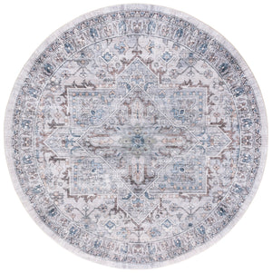 Safavieh Montana Traditional Style Area Rug – Elegant 6ft Diameter Design For Sophisticated Home Décor Grey ,Blue Polyester Mnt123f-28