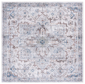 Safavieh Montana Traditional Style Area Rug – Elegant 6ft Diameter Design For Sophisticated Home Décor Grey ,Blue Polyester Mnt123f-28