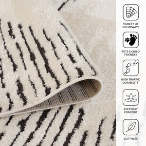 Amer Rugs Monotone Vintage Moroccan Power-loom Area Rug – Timeless Design For Any Room In Your Home White Polypropylene Mnt20203
