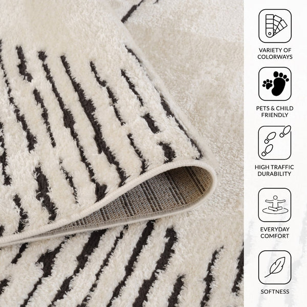 Amer Rugs Monotone Vintage Moroccan Power-loom Area Rug – Timeless Design For Any Room In Your Home White Polypropylene Mnt20203