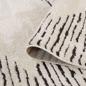 Amer Rugs Monotone Vintage Moroccan Power-loom Area Rug – Timeless Design For Any Room In Your Home White Polypropylene Mnt20203