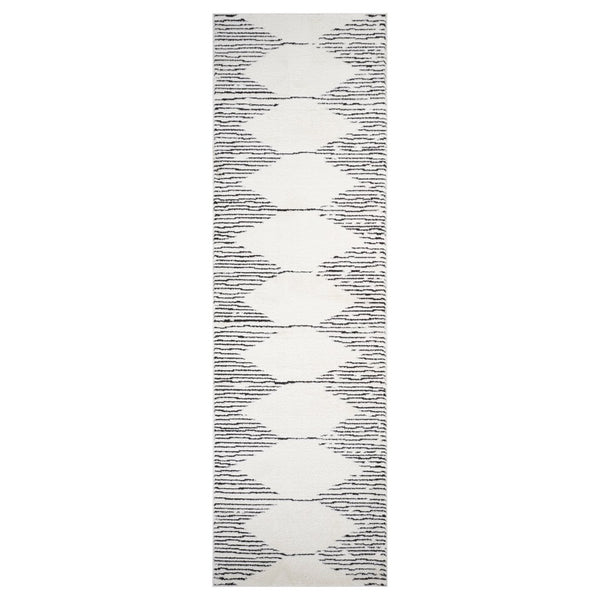 Amer Rugs Monotone Vintage Moroccan Power-loom Area Rug – Timeless Design For Any Room In Your Home White Polypropylene Mnt22610