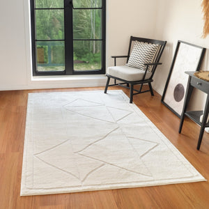 Amer Rugs Monotone Vintage Moroccan Power-loom Area Rug – Timeless Design For Any Room In Your Home Ivory Polypropylene Mnt8203
