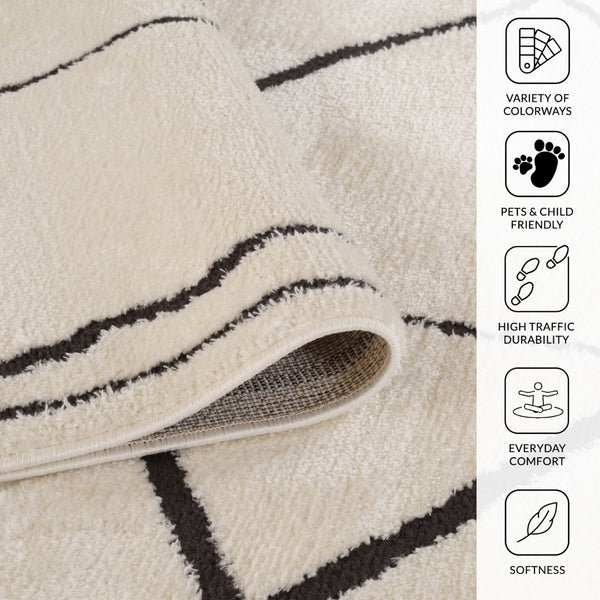 Amer Rugs Monotone Vintage Moroccan Power-loom Area Rug – Timeless Design For Any Room In Your Home Ivory Polypropylene Mnt97999