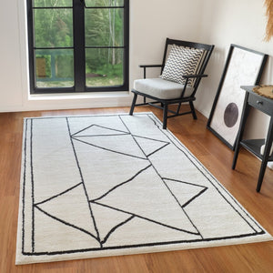 Amer Rugs Monotone Vintage Moroccan Power-loom Area Rug – Timeless Design For Any Room In Your Home Ivory Polypropylene Mnt97999